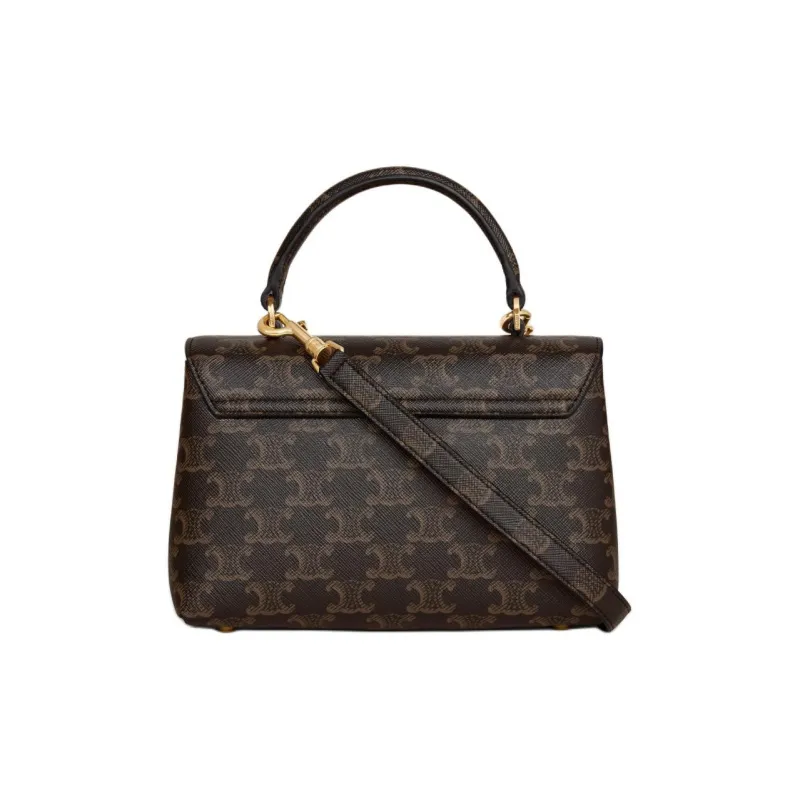 CELINE Leather Shoulder Bag Crossbody Bag Handbag Women's Brown-2