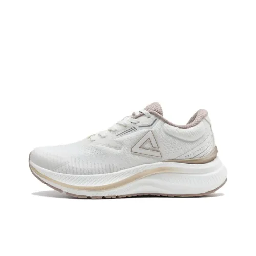 PEAK Running Shoes Women's Low-Top Ultra-Light White Champagne Gold