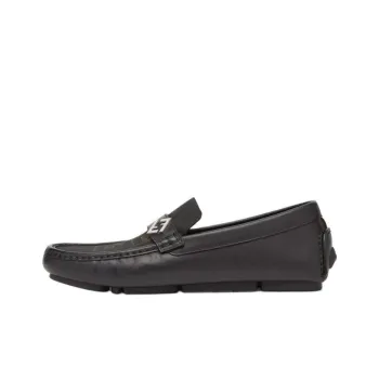 FENDI Logo Plaque Monogrammed Loafers