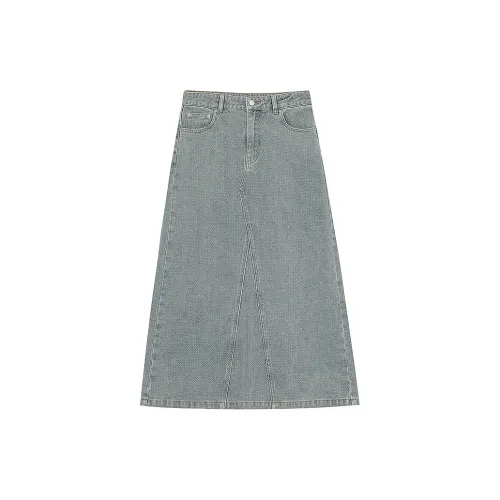 ELF SACK Denim Long Skirts Women's Denim Blue