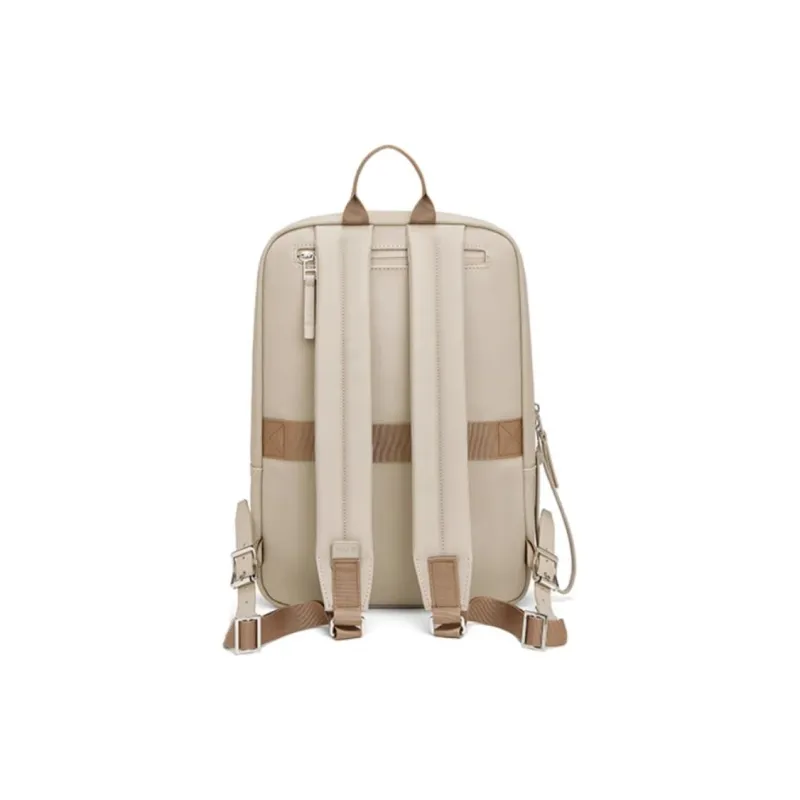 Y.U.M.C. Artificial Leather Backpack Medium Size Women's Khaki Black/Red/Pink-3