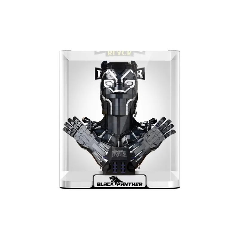 LIGHT YOUR BRICKS LeiYiBai Compatibility Building Block Marvel 76215 Black Panther Storage Box Model Accessories-0