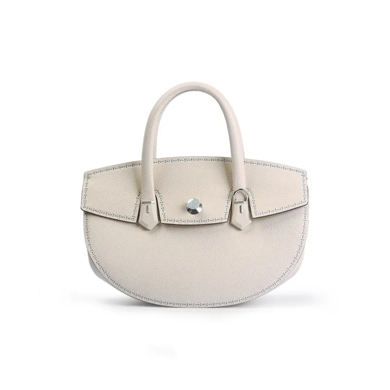 EHM Zhi Li Series Cow Leather Crossbody Bag, Handbag Regular Women's Ecru-0
