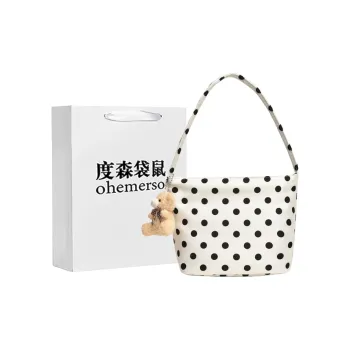 Dusen Kangaroo Oxford Shoulder Bag Women's White/Black/Red