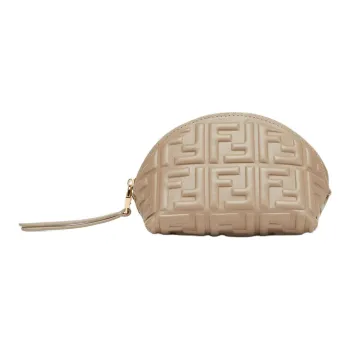 FENDI Nappa Leather Clutch Small Size Women's Gray