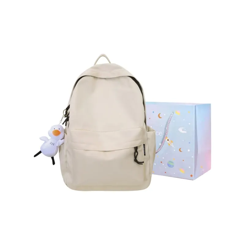 GOX Nylon Backpack Regular Unisex White/Light Gray/Black/Dark Gray-0