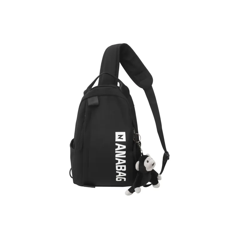 Rainbow Girl Nylon Sling Bag Unisex Ecru/Blue/Gray/Black-13