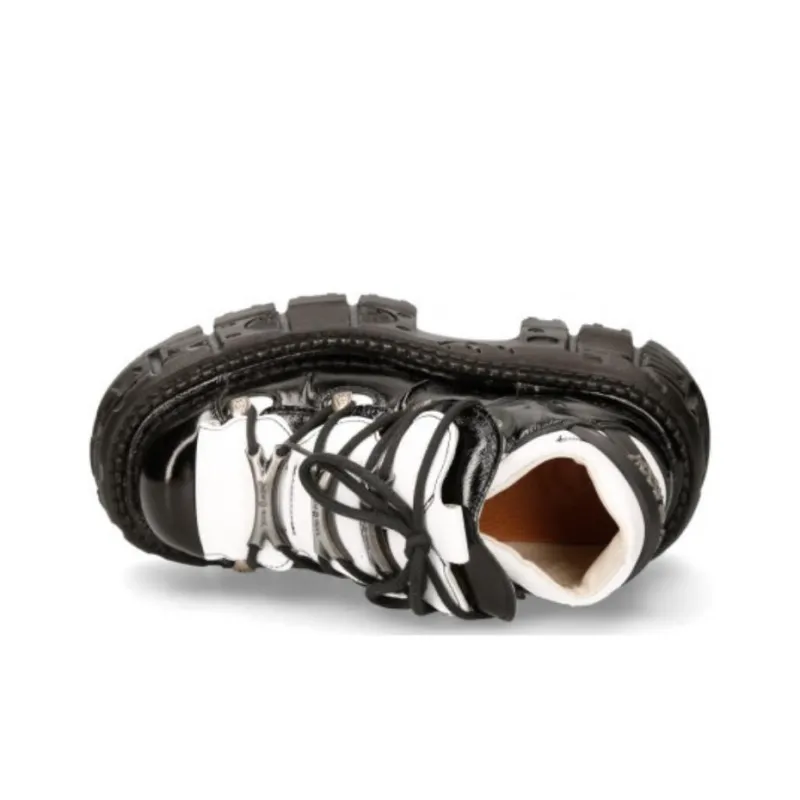 NEW ROCK Low-Top Casual Shoes Unisex Black White-5