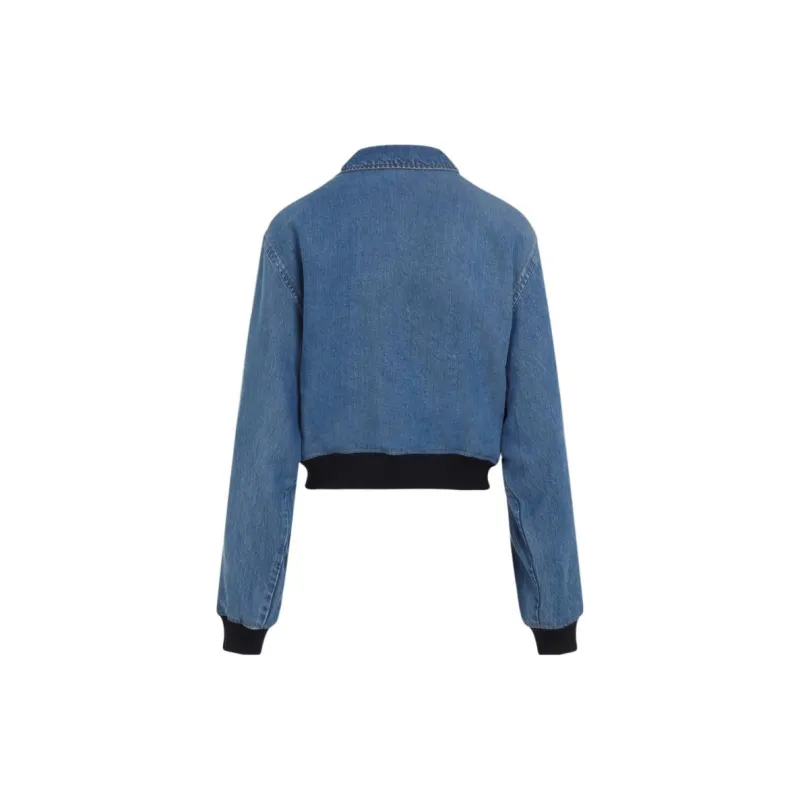 MIU MIU Zipped Denim Jacket-1