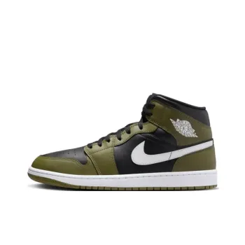JORDAN 1 Mid Black White Olive