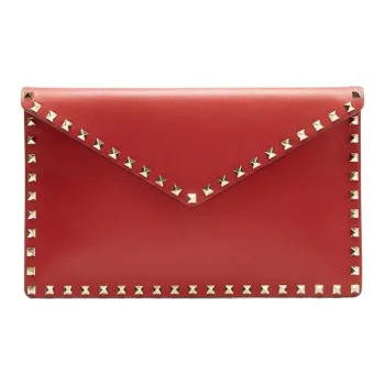 Valentino GARAVANIRockstud Calfskin Envelope Bag, Clutch Women's Red