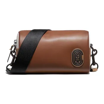 COACH Leather Round Bucket Bag Crossbody Bag Men's Brown