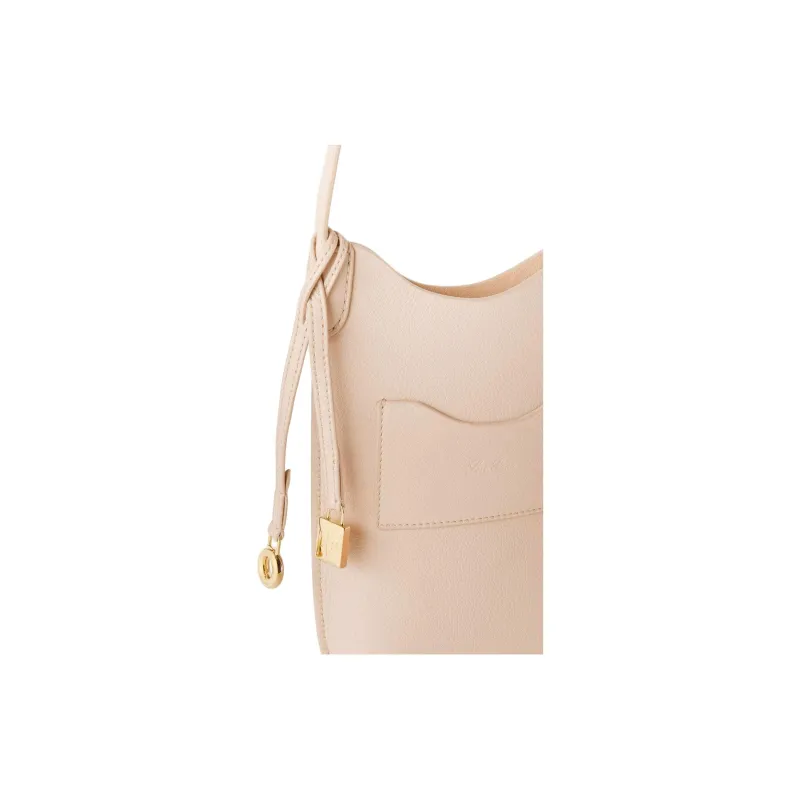 Loro Piana Cow Leather One Shoulder Crossbody Cell Phone Pouch Women's Cream Honey Gold & Sun Gold-2