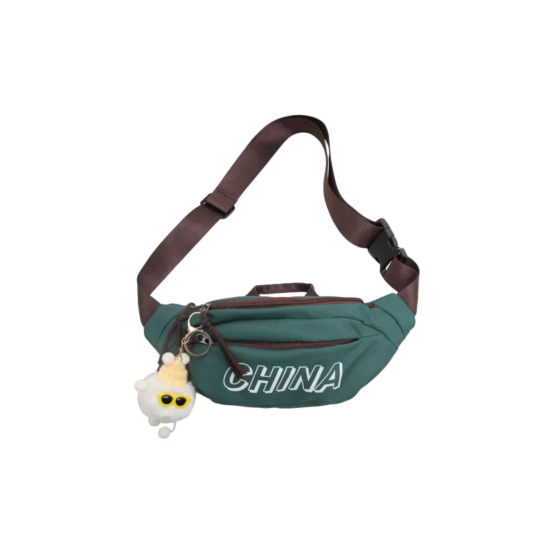OURFUN Nylon Waist Bag Chest Bag Regular Unisex Ecru/Black/Khaki/Green-11