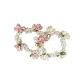 Beige Yellow+Pink, Floral Pearl Hair Tie