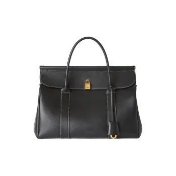 Loro Piana Cow Leather Handbag Women's Black