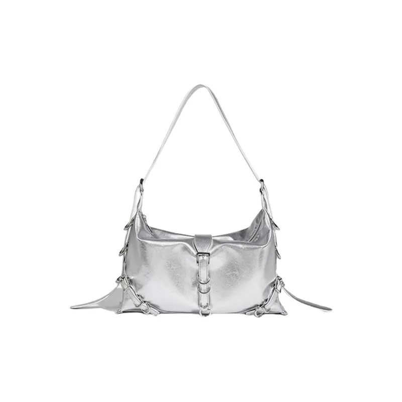 TTaG．baG PU Shoulder Bag Women's Black/Silver/Coffee-2