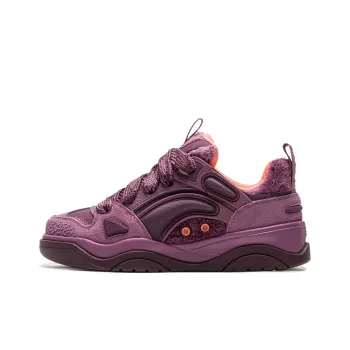 LiNing Jingcheng 2.0 V2 Slip Resistant Cushioning Height Increasing Low Top Skateboard Shoes Women's Rose Purple Red