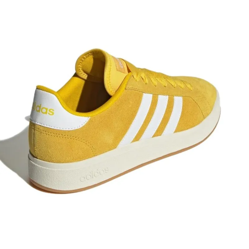 Adidas Grand Court Base 00s Low Top Skateboard Shoes Unisex Yellow White-3