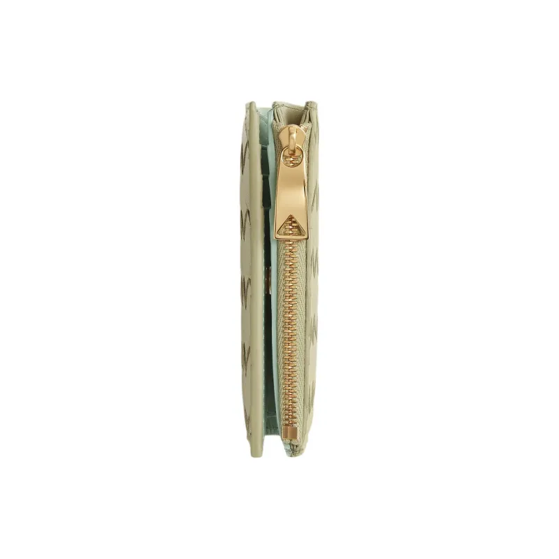 Bottega Veneta Intrecciato Calfskin Wallet Small Size Women's Travertine New Sage-1
