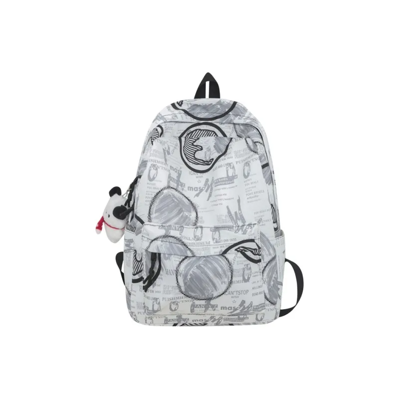 ResNonverba Nylon Backpacks Backpack Regular Unisex Black/White/Blue/Yellow-5