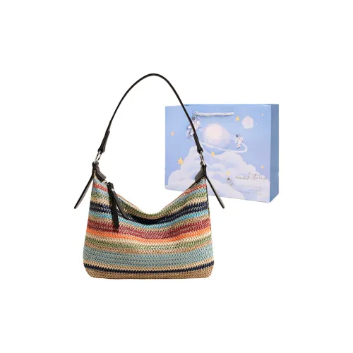Duoluplo Doron Paul Straw Woven Portable Crossbody Bag, Shoulder Bag Women's Multicolor