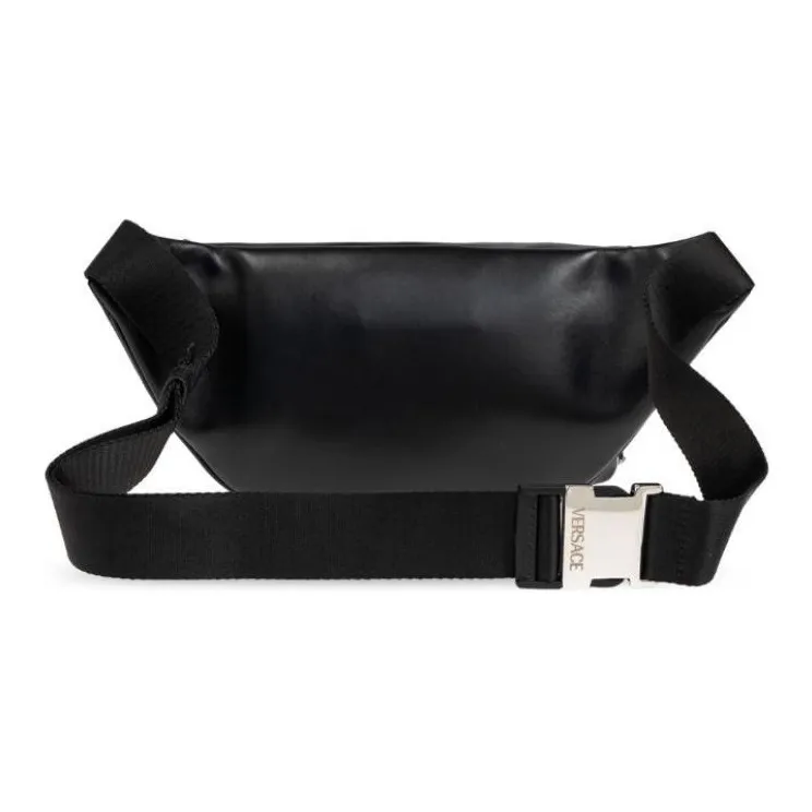 VERSACE Cow Leather Fanny Pack Regular Men's Black-2