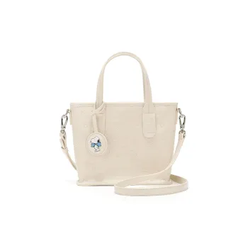 SNOOPY PU Tote Crossbody Handbag Regular Women's Ecru
