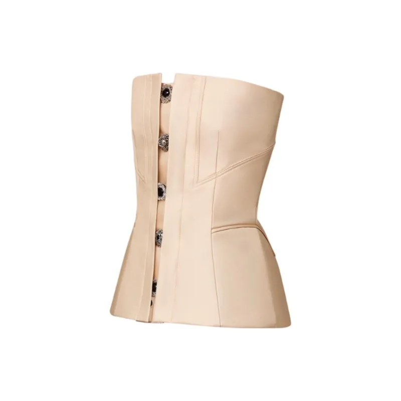 LOUIS VUITTON SS24 Strapless Top Women's Beige-2