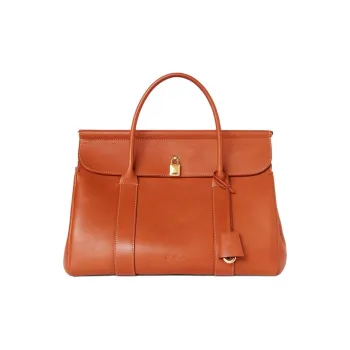 Loro Piana Cow Leather Shoulder Bag, Crossbody Bag, Handbag Regular Women's Five Spice Pumpkin