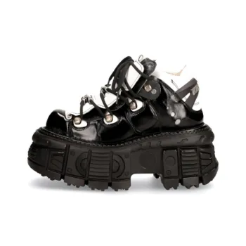 NEW ROCK Low-Top Casual Shoes Unisex Black White
