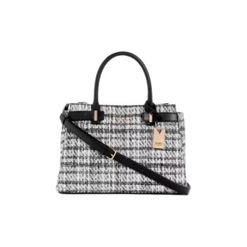 GUESS Tweed Crossbody Bag Women's White Black