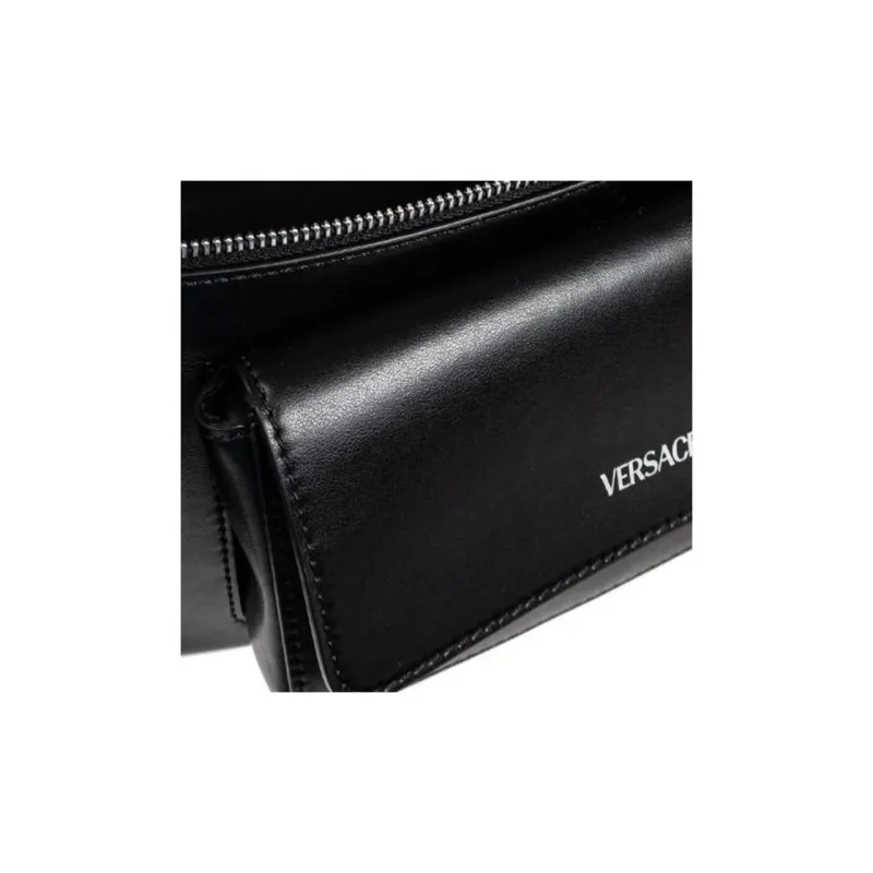 VERSACE Cow Leather Fanny Pack Regular Men's Black-4