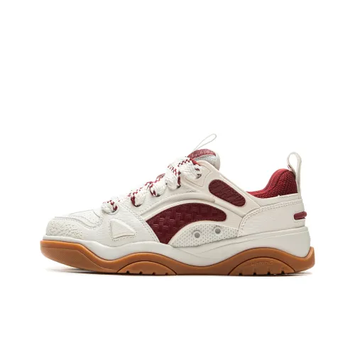 LiNing Jingcheng 2.0 V2 Slip Resistant Cushioning Height Increasing Low Top Skateboard Shoes Women's White Red