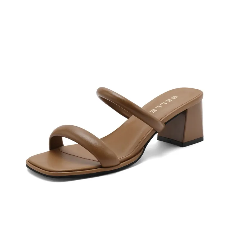 BELLE Rubber Sole Abrasion-Resistant Slide Slippers 5.5cm Women's-1