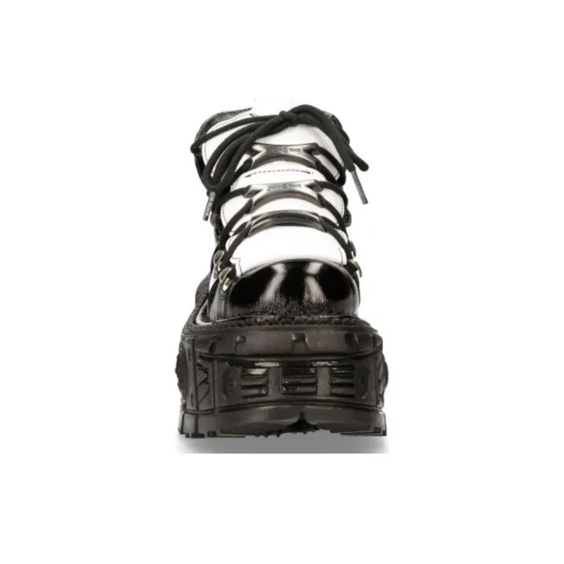 NEW ROCK Low-Top Casual Shoes Unisex Black White-4