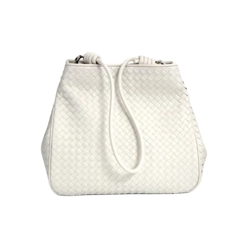 YOCAMU Cow Leather Bucket Bag Handbag Shoulder Bag Crossbody Bag Large Size Women's Black/Limestone White-8