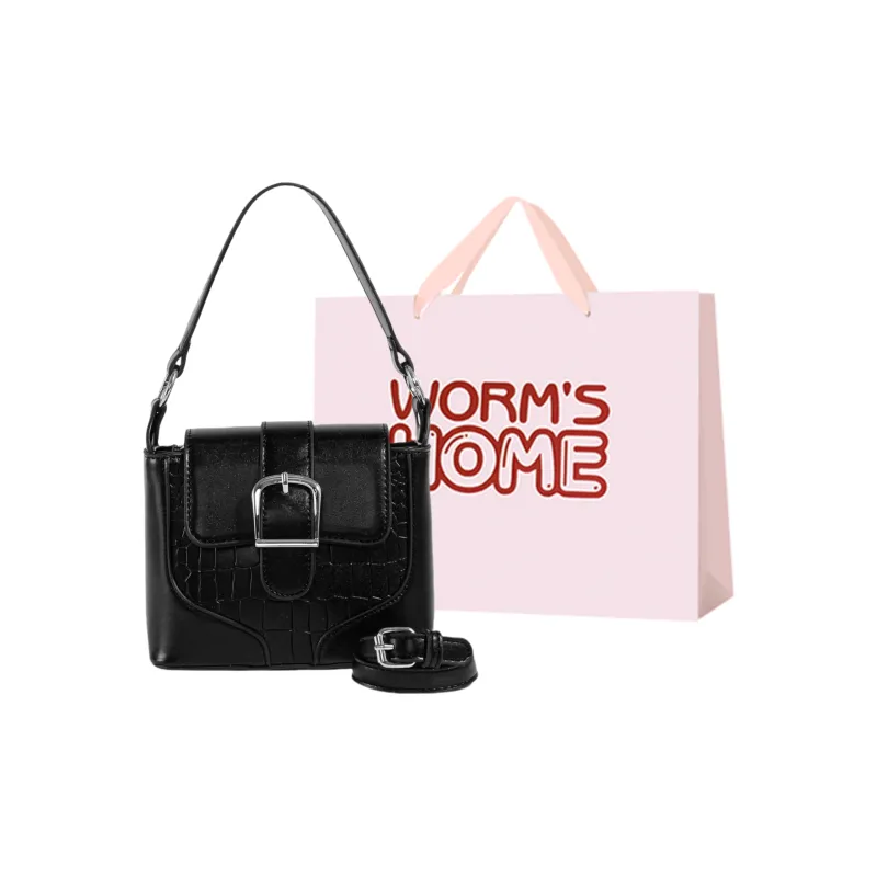 Worm's Home PU Crossbody One Shoulder Handbags Women's Silver & Pink/Silver & Red/Black-0