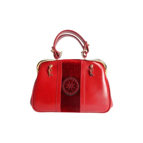 Roberta Di Camerino Handbags Berry Red With Burgundy And Gold Accents