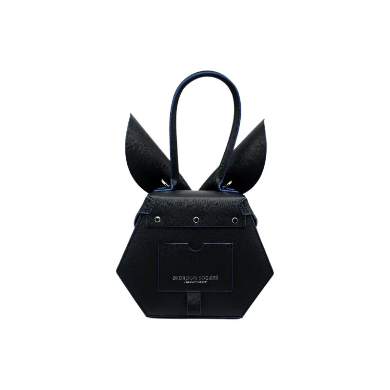 BEDROOM SOCIETE BEDRU：M SCSJETE Calfskin Shoulder Bag Crossbody Bag Handbag Women's Black-4