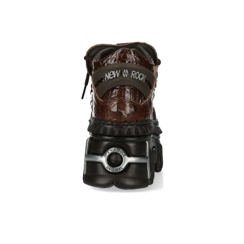 NEW ROCK High-Top Casual Shoes Unisex Brown-5