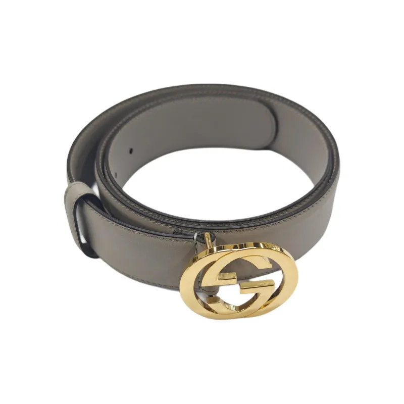 GUCCI Double G Decoration, Smooth Buckle Leather Belts Men's Width 3.7cm-0