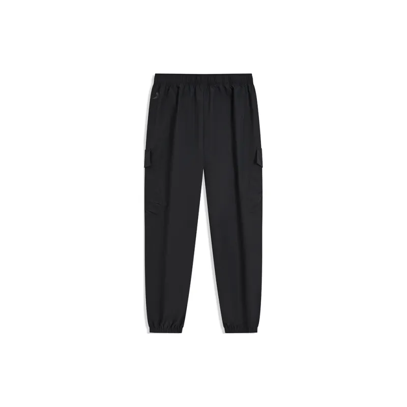 XTEP Casual Versatile Cuffed Pants Men's Jet Black-1