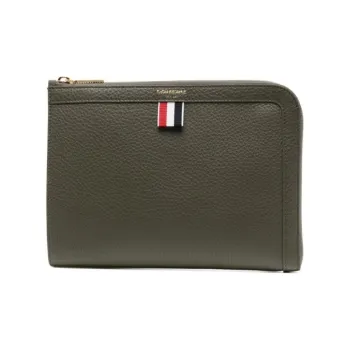 THOM BROWNE· Cow Leather Clutch Regular Men's Dark Green