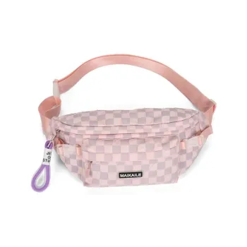 OURFUN Nylon Sling Bag Regular Unisex Light Gray/Black/Lotus Color/Neon Green