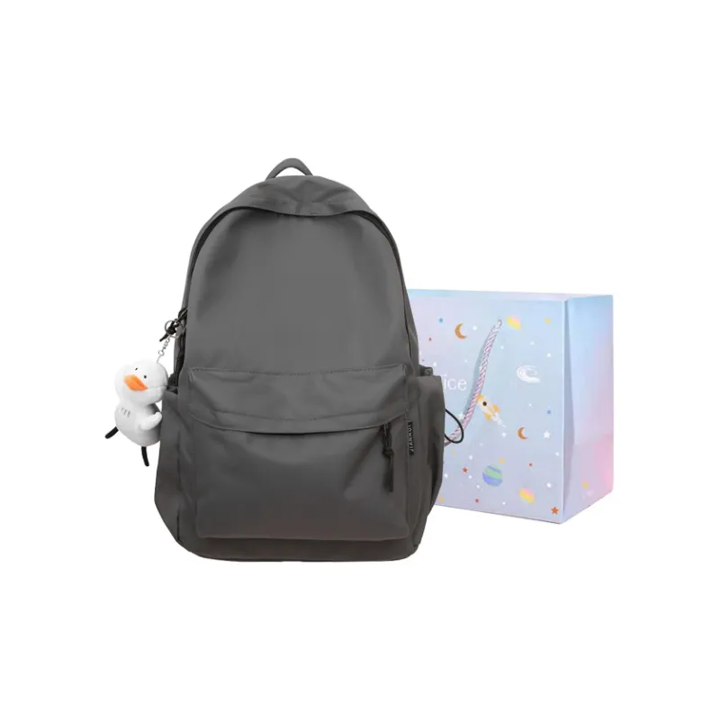 GOX Nylon Backpack Regular Unisex White/Light Gray/Black/Dark Gray-3
