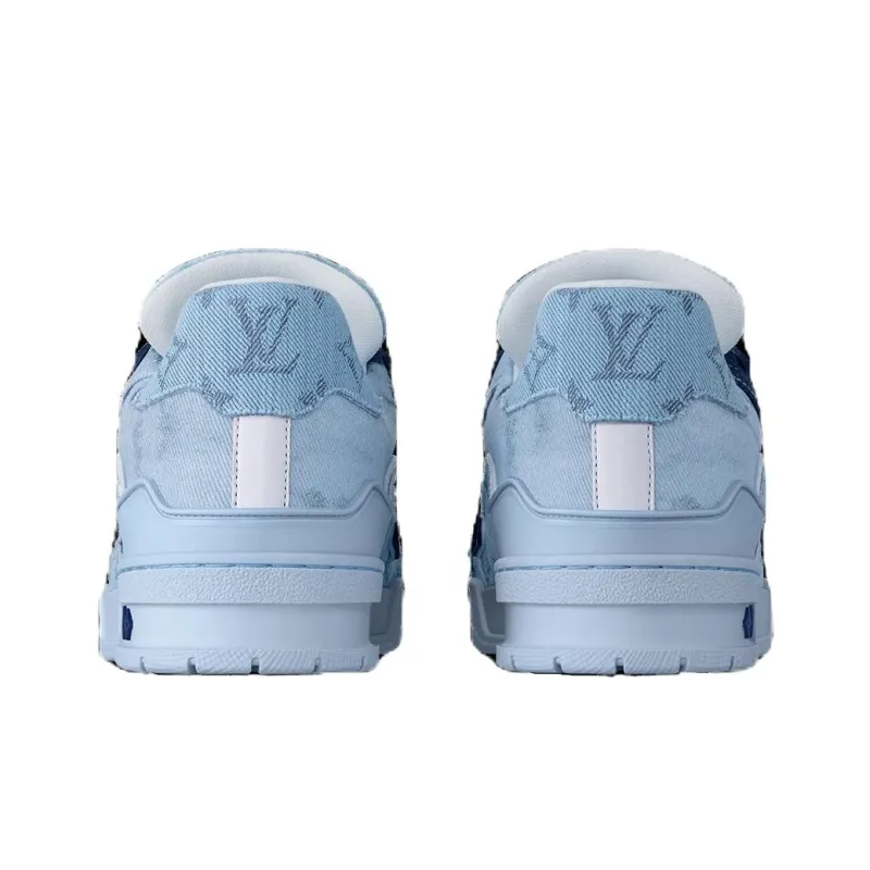 LOUIS VUITTON Trainer Skateboard Shoes Men's Blue-4