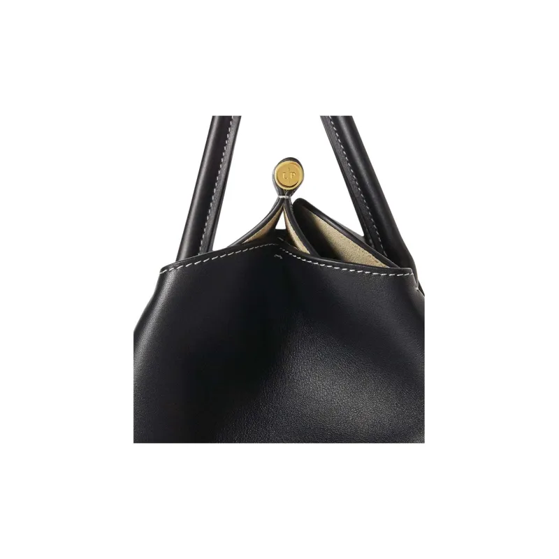Loro Piana Cow Leather Handbag Women's Black-6