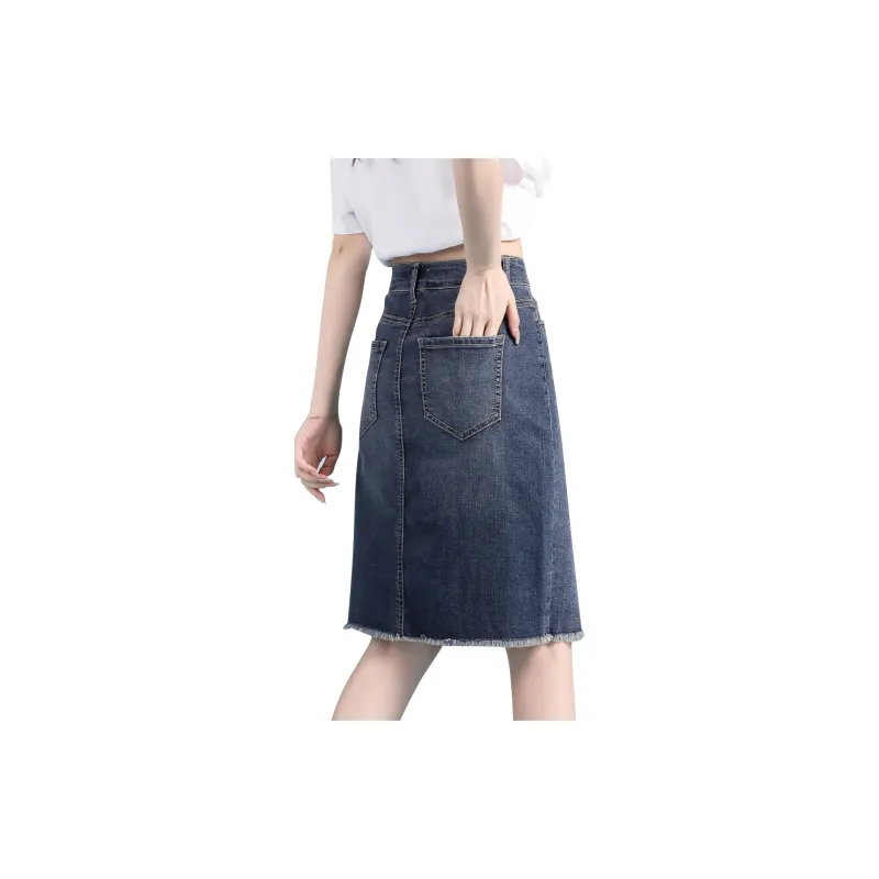 JEANSWEST Denim Short Skirts Women's Dark Blue-1