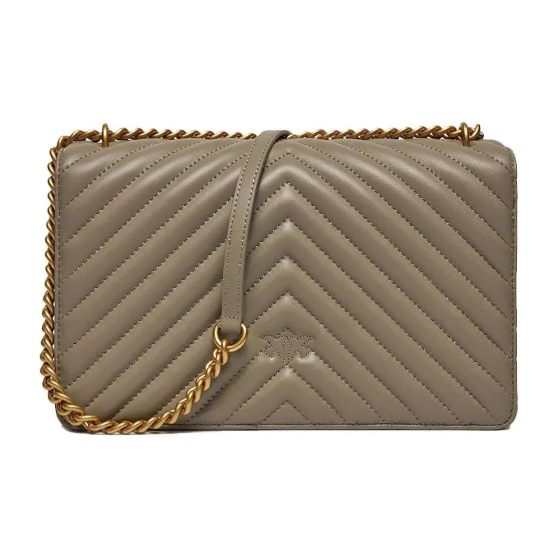 PINKO Leather Bird Bag Handbag, Shoulder Bag, Crossbody Bag Women's Taupe-3